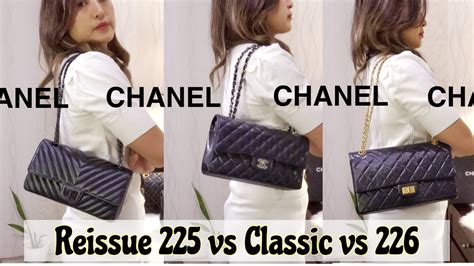 chanel reissue 225 vs classic flap small|Chanel 2.55 flap bag.